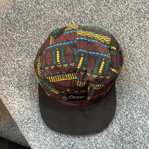 Empyre 5-Panel Tribal Hat, Black Suede Brim, Fully Adjustable - Picture 6 of 6